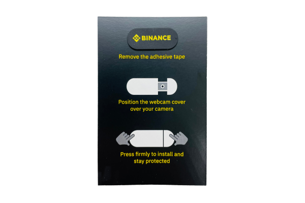 Branded webcam cover with company logo