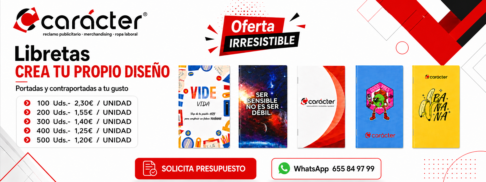 Contacta con Carácter por WhatsApp