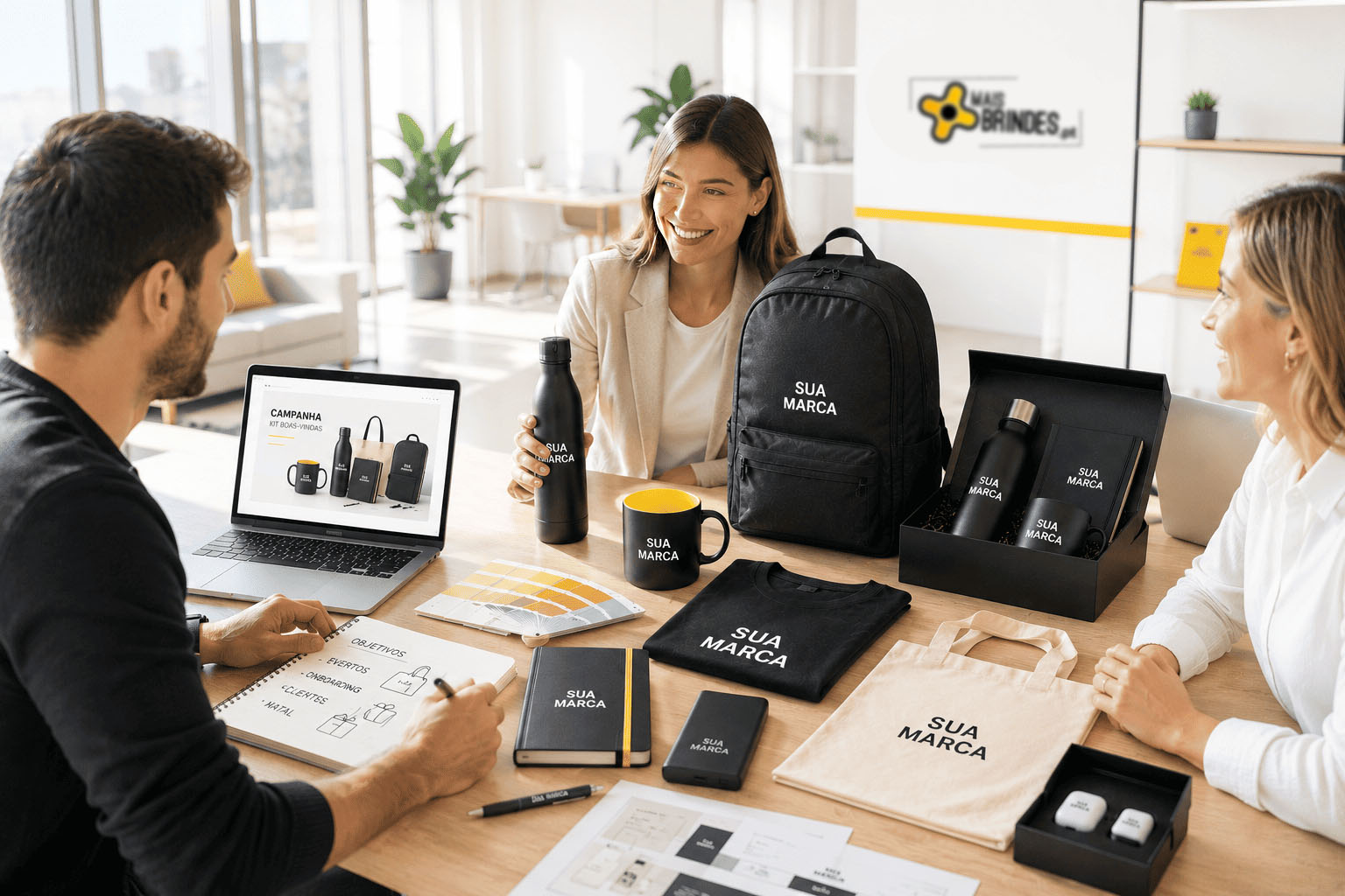 Preparação e personalização de brindes promocionais