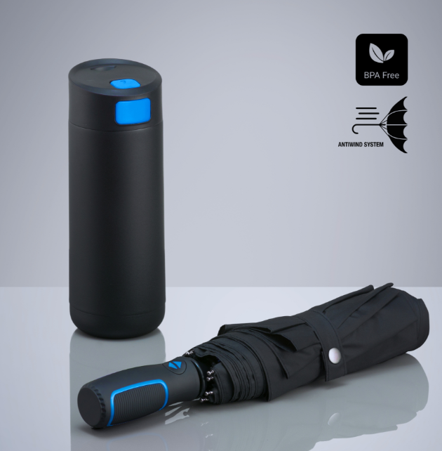 Drinkware gift sets with insulated bottle and matching mugs